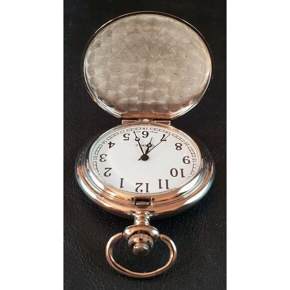 Usa American Flag & Bald Eagle Patriotic Quartz Pocket Watch Pocketwatch - Picture 9 of 12